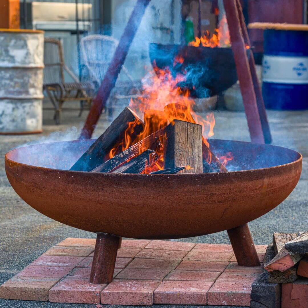 mild steel fire bowl with legs