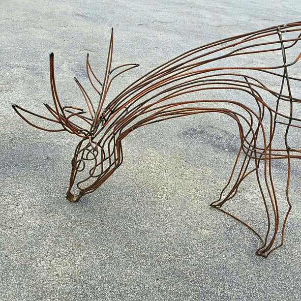 Reindeer buck mild steel rod Ian Michael, Designer Dirt in Albany, Western Australia 2017 Commissioned by Pauline Raven.jpg