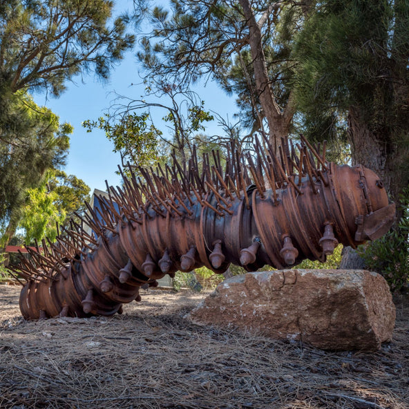Australian Admiral butterfly caterpillar sculpture part 2 of 4 by Ian Michael,  Designer Dirt in Albany, Western Australia 2017 Commissioned by Great Southern TAFE.jpg