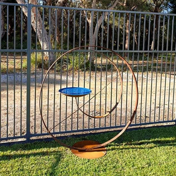 Circular recycled steel bird bath by Ian Michael, Designer Dirt in Albany, Western Australia 2021.jpg