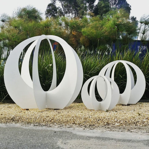 Metal powder coated orbs by Designer Dirt in Albany, Western Australia 2017 Commissioned by Bob and Hazel Bairstow.jpg