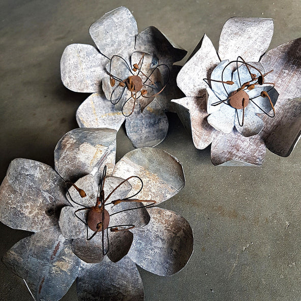 Recycled tin flowers by Jane Michael, Designer Dirt in Albany, Western Australia 2018.jpg
