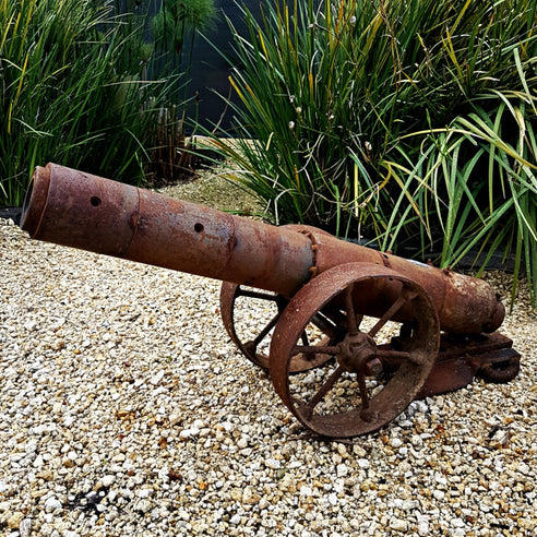 Scrap steel cannon sculpture by Ian Michael, Designer Dirt in Albany, Western Australia 2016.jpg