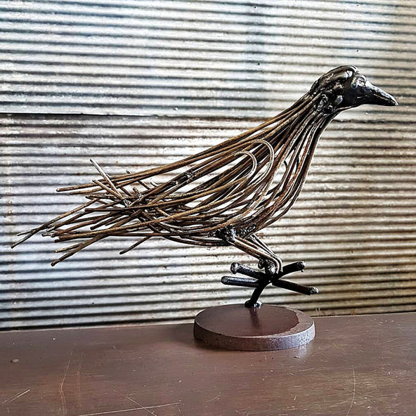 Small raven wire sculpture by Ian Michael, Designer Dirt in Albany, Western Australia 2019 Commissioned by Pauline Raven.jpg