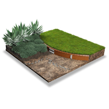 Straightcurve Flex ClickConnect Corten garden edging