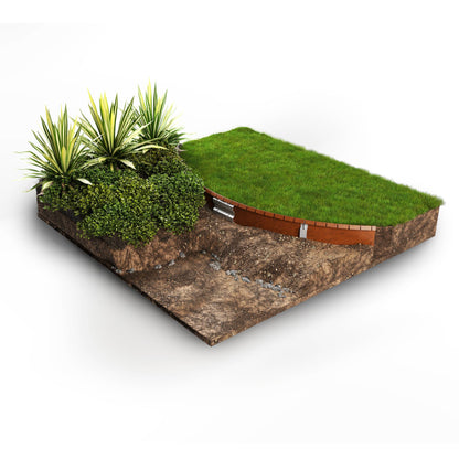 Straightcurve Flex ClickConnect Corten garden edging