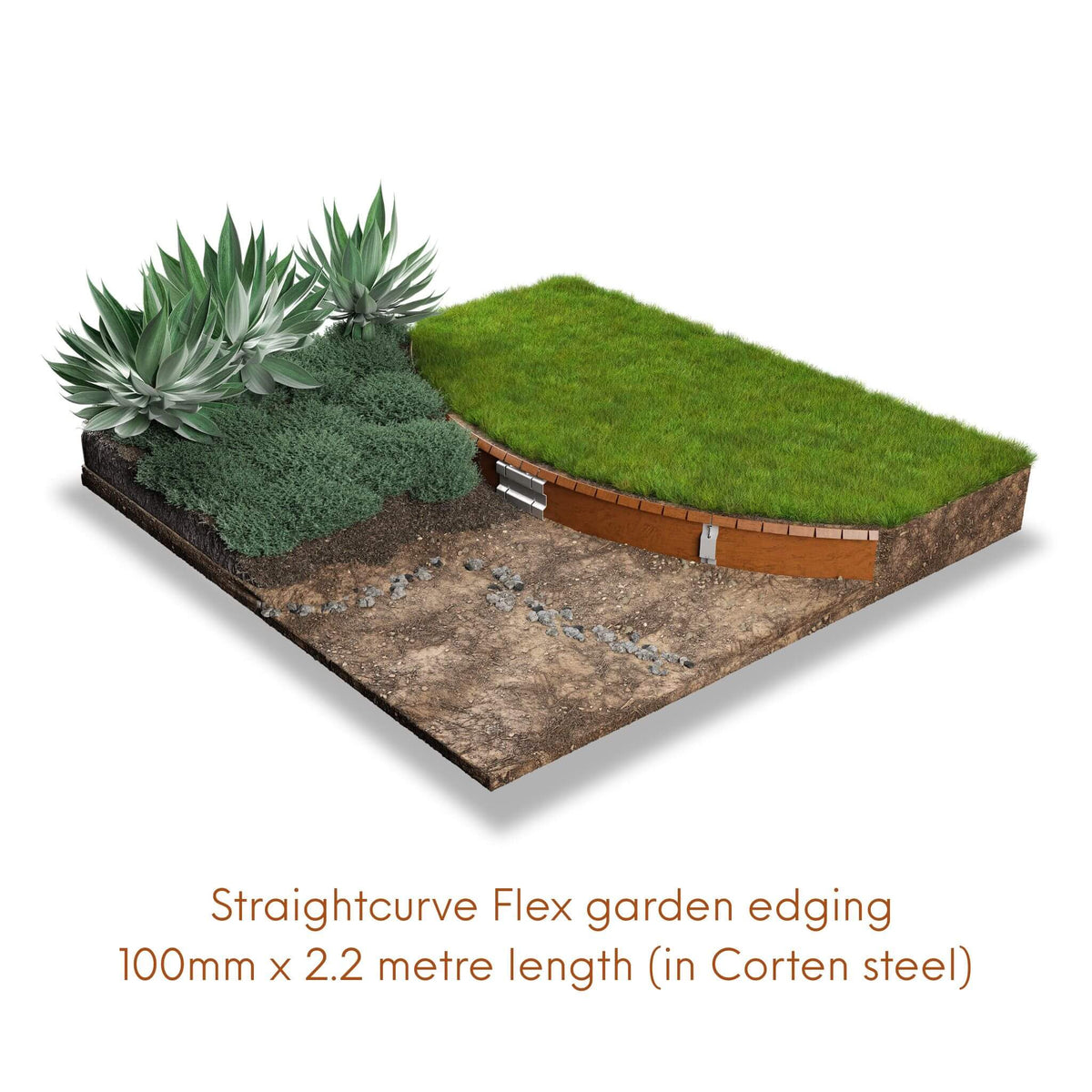 Straightcurve Corten garden edging