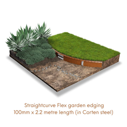 Straightcurve Corten garden edging