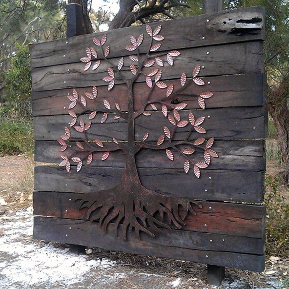 Tree of Life sculpture Commissioned by the Albany Cemetery Board for Allambie Park's Natural Burial Area in Oyster Harbour in Albany, Western Australia by Ian Michael, Designer Dirt  2013.jpg
