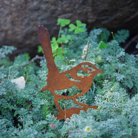 Fairy wren garden stake