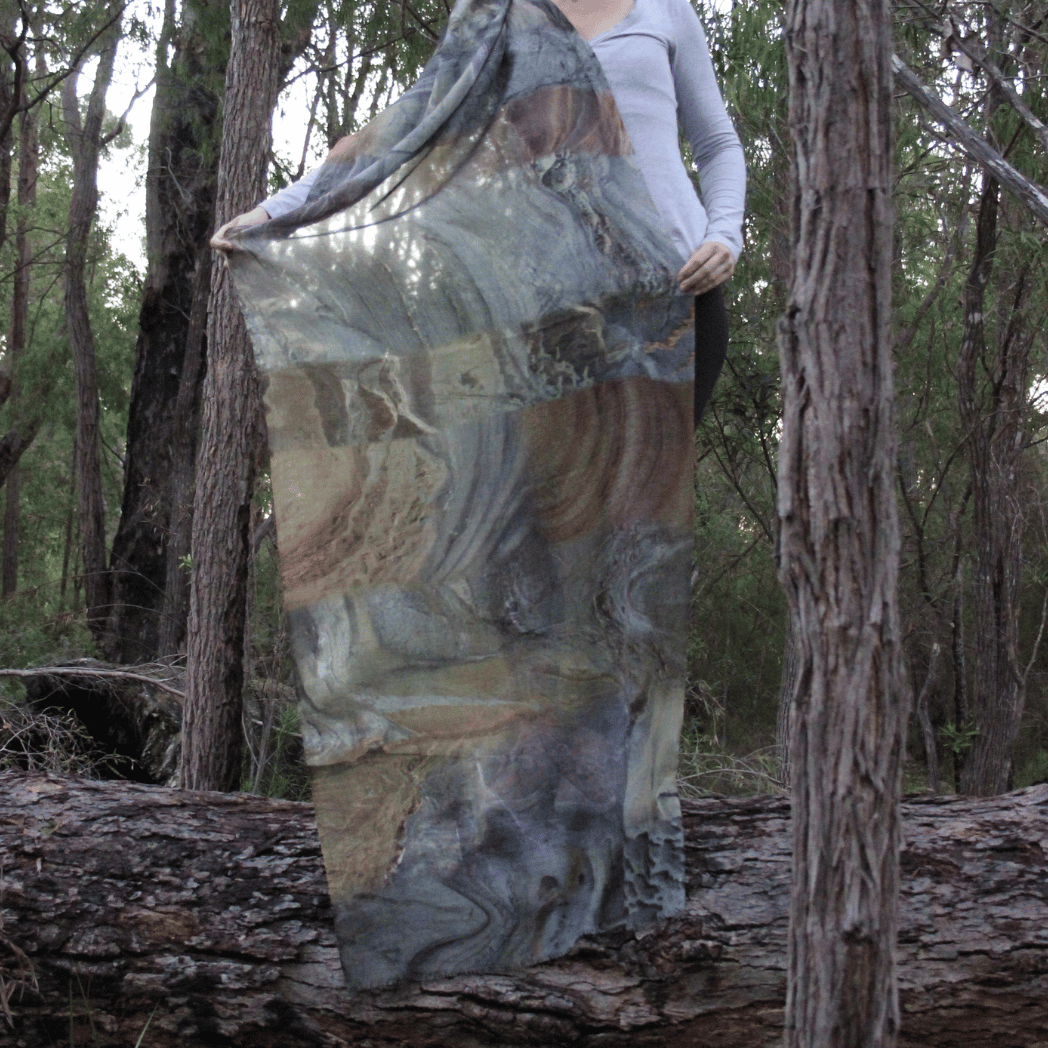 Strata Wrap and Scarf in a wool and silk blend