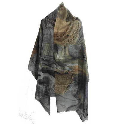 Strata Wrap and Scarf in a wool and silk blend