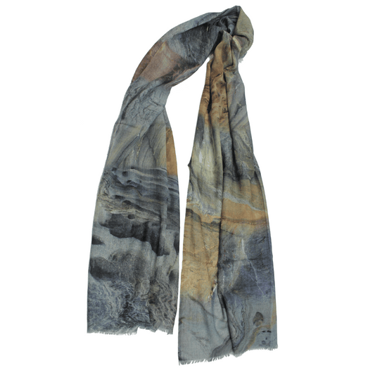 Strata Wrap and Scarf in a wool and silk blend